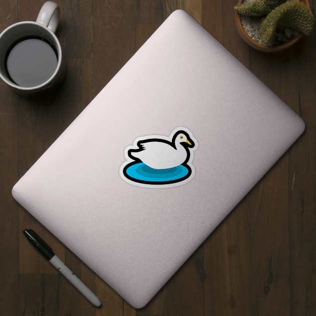 white swimming duck by Baobabprintstore